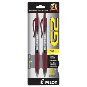 Image of Pen Pilot G2 maroon 2pk